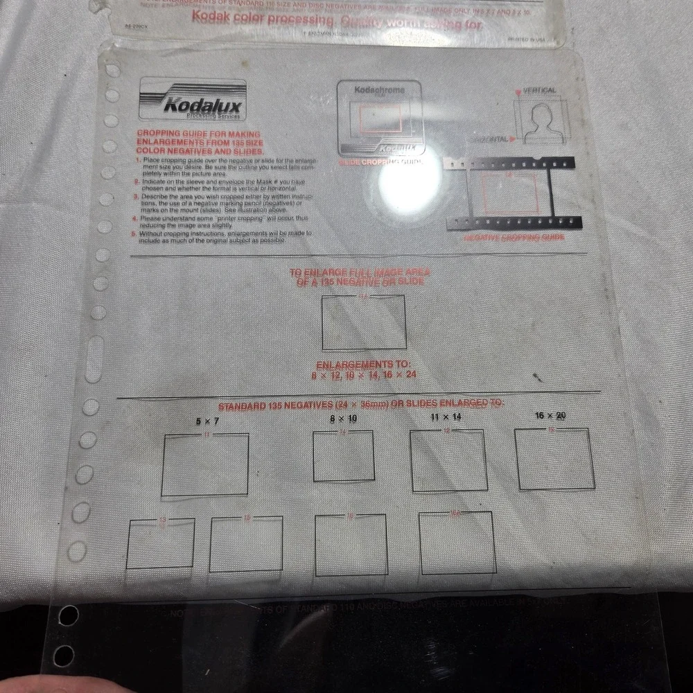 Vintage Kodak Cropping Guides Idea Book and Color Enlargement Sample Lot